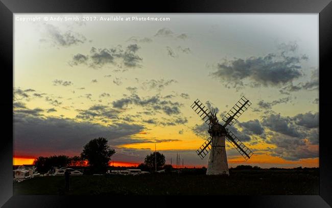 Majestic Thurne Mill Sunset Framed Print by Andy Smith