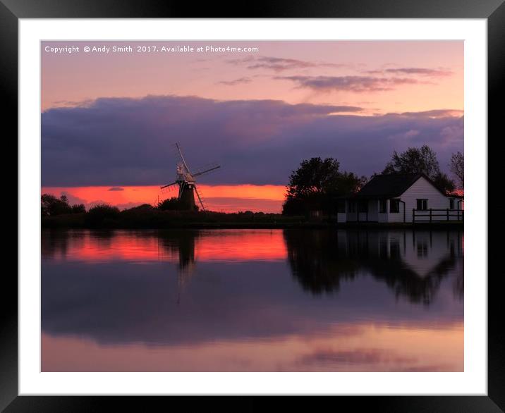 St, Benets Mill Sunset           Framed Mounted Print by Andy Smith