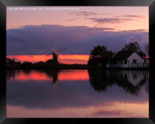 St, Benets Mill Sunset           Framed Print by Andy Smith