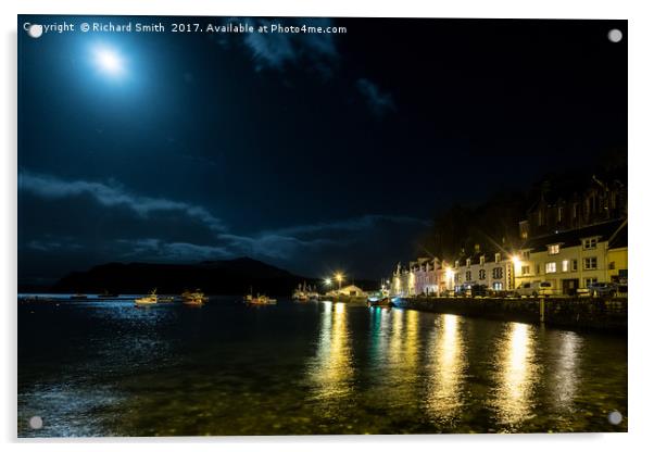 Moonlight over Loch Portree Acrylic by Richard Smith