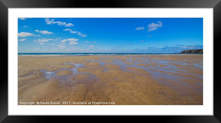 Bedruthan Beach Framed Mounted Print by Derek Daniel