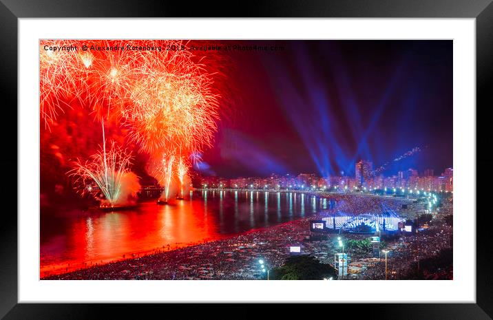 Iconic and breath-taking fireworks display on Copa Framed Mounted Print by Alexandre Rotenberg