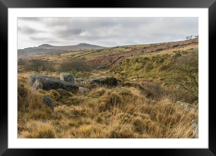 Twin Tors Framed Mounted Print by Images of Devon