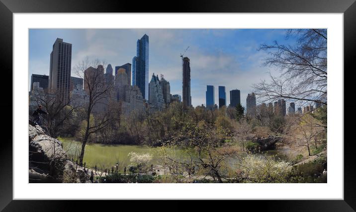 Central Park On The Rocks Framed Mounted Print by Graham Degg