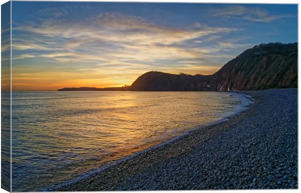 Sidmouth Sunset                       Canvas Print by Darren Galpin