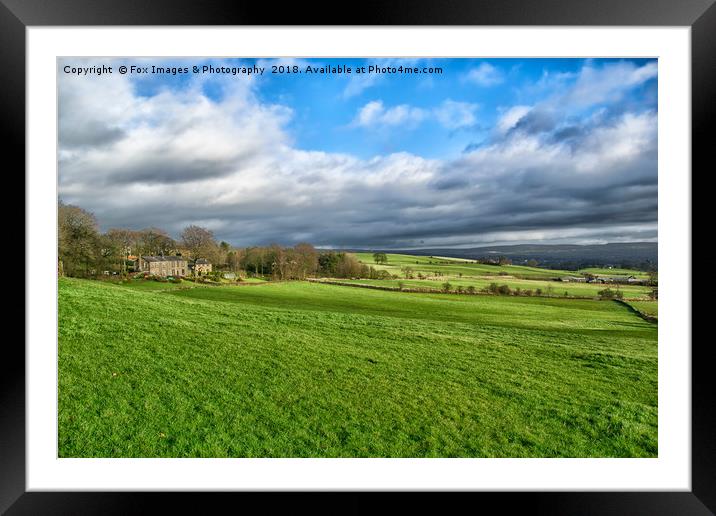 Birtle Landscape Lancashire Framed Mounted Print by Derrick Fox Lomax