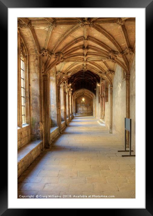 Cloisters, Christ Church College, Oxford Framed Mounted Print by Craig Williams