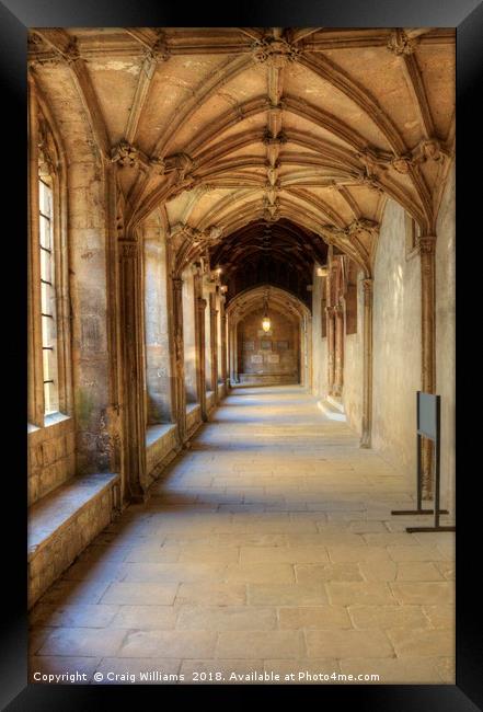 Cloisters, Christ Church College, Oxford Framed Print by Craig Williams