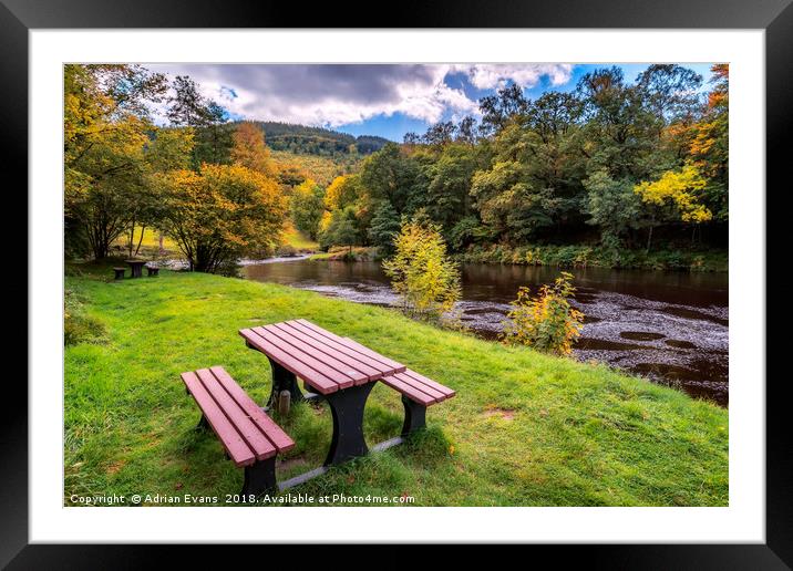 Snowdonia River Betws-y-Coed Framed Mounted Print by Adrian Evans