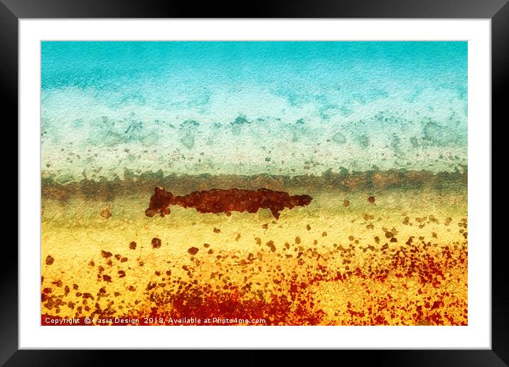 Swimming Below the Surface Framed Mounted Print by Kasia Design