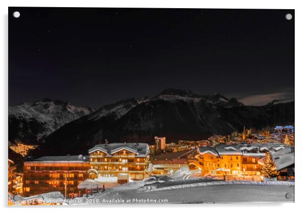 Courchevel Mountain Ski Resort France Acrylic by Fabrizio Malisan