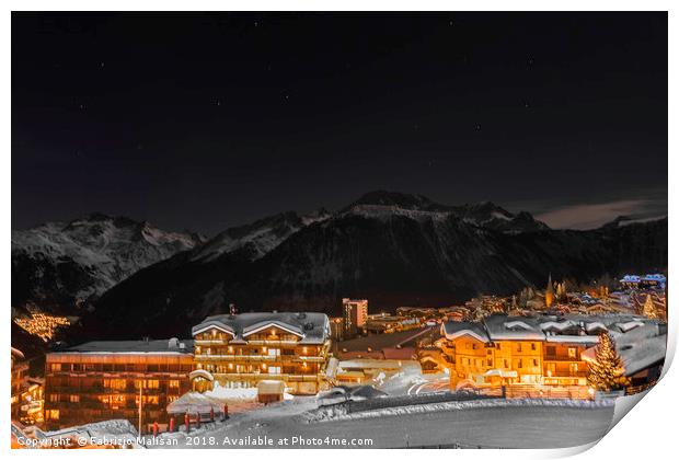 Courchevel Mountain Ski Resort France Print by Fabrizio Malisan