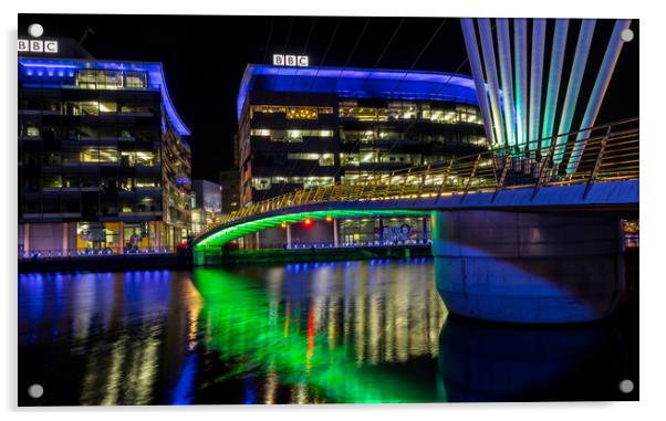 Media City at Salford Quays near Manchester Acrylic by Tony Keogh