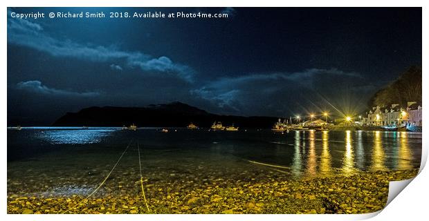 Moonligthted Loch Portree Print by Richard Smith