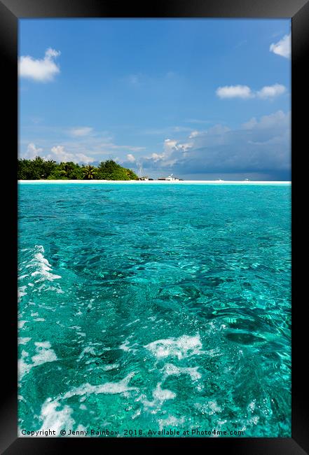Turquoise clear water of ocean lagoon Framed Print by Jenny Rainbow