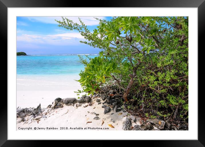 Sunny Beach Of Tropical Island Framed Mounted Print by Jenny Rainbow