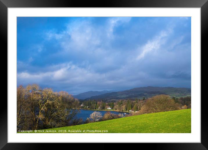 Lake Windermere from Queen Adelaide's Hill Cumbria Framed Mounted Print by Nick Jenkins