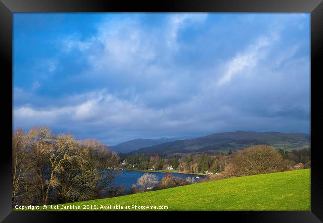 Lake Windermere from Queen Adelaide's Hill Cumbria Framed Print by Nick Jenkins