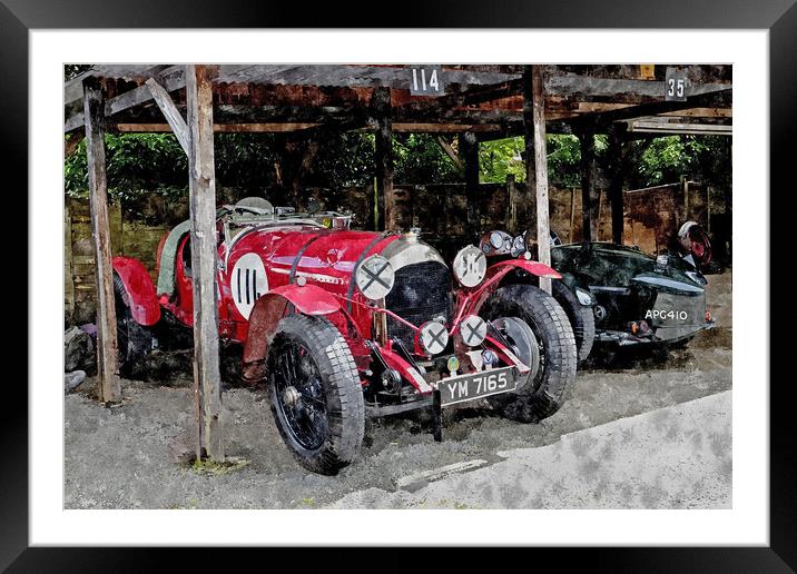 Vintage Bentley Sports Car Framed Mounted Print by Adrian Beese