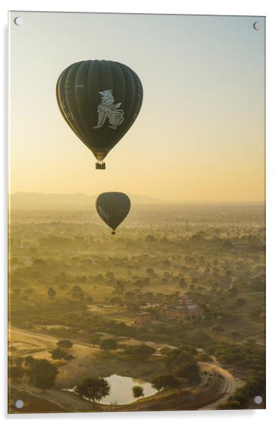 Bagan from a hot air balloon Acrylic by Genevieve HUI BON HOA