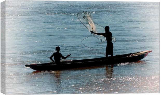  Fishing in Madagascar at sunset                   Canvas Print by Genevieve HUI BON HOA
