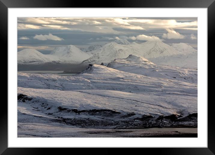 Trotternish and Cuillin Mountains Isle of Skye Framed Mounted Print by Derek Beattie