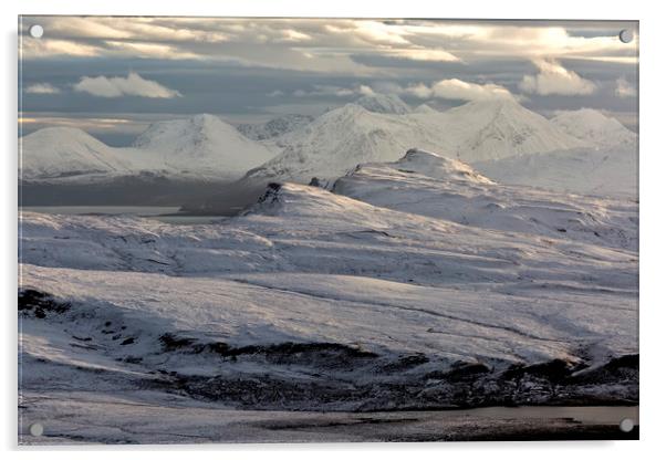 Trotternish and Cuillin Mountains Isle of Skye Acrylic by Derek Beattie