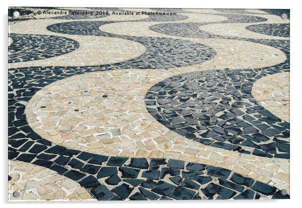 Portuguese pattern on ground - Copacabana Acrylic by Alexandre Rotenberg