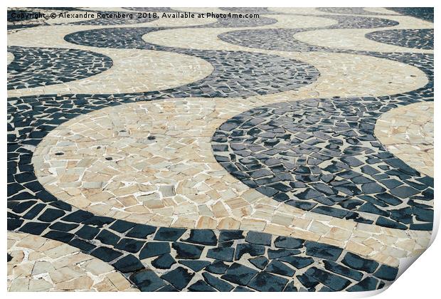 Portuguese pattern on ground - Copacabana Print by Alexandre Rotenberg