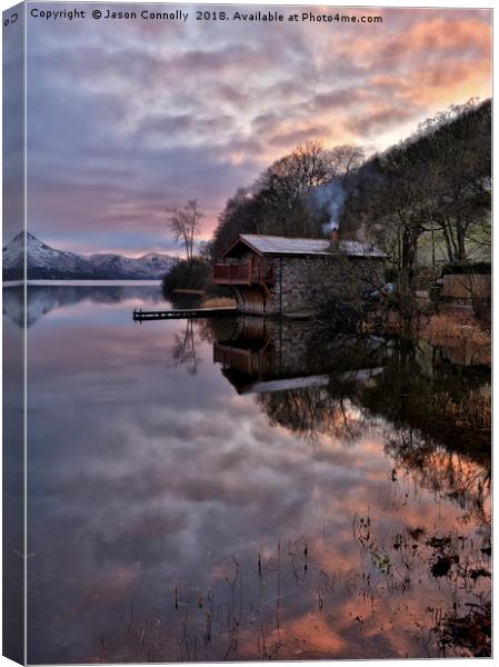 Sunset At The Boathouse Canvas Print by Jason Connolly