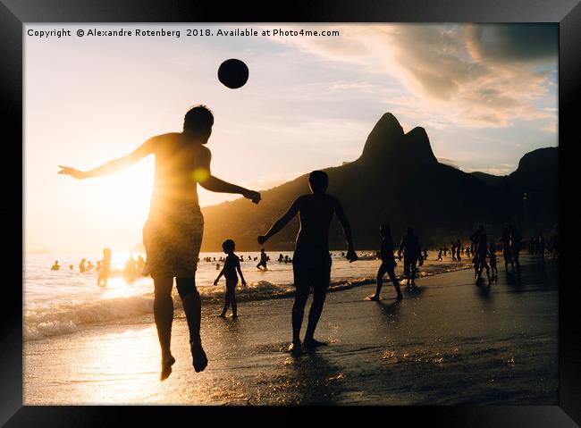Keepy Uppy on Ipanema Beach, Rio de Janeiro, Brazi Framed Print by Alexandre Rotenberg