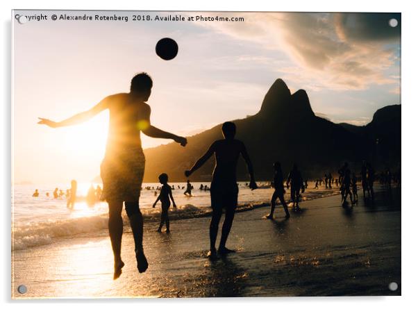 Keepy Uppy on Ipanema Beach, Rio de Janeiro, Brazi Acrylic by Alexandre Rotenberg