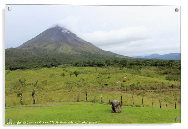 Arenal Volcano National Park, Costa Rica Acrylic by Carmen Green