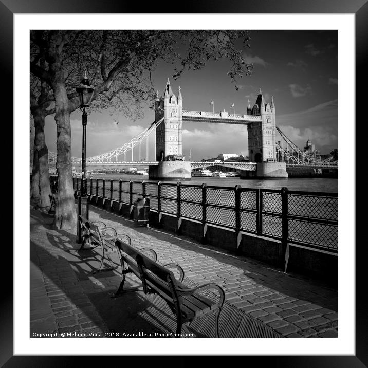 LONDON Thames Riverside & Tower Bridge Framed Mounted Print by Melanie Viola