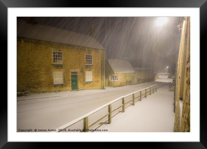 Evening Snow Storm Framed Mounted Print by James Aston