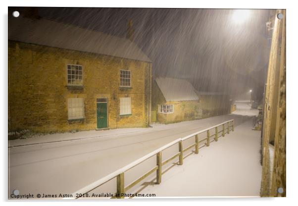 Evening Snow Storm Acrylic by James Aston
