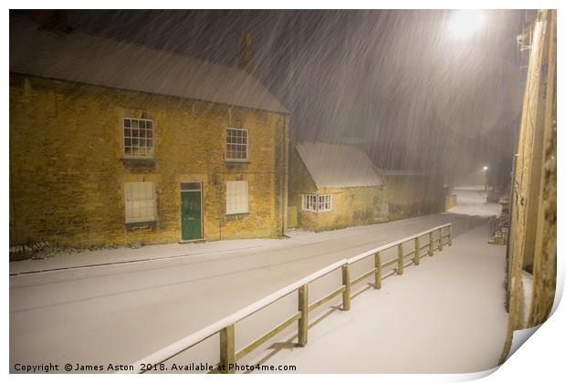 Evening Snow Storm Print by James Aston