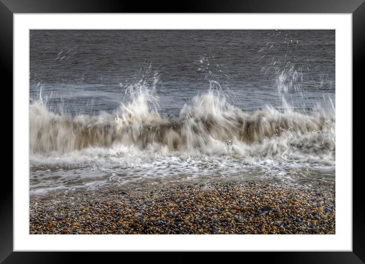 Abstract waves at Cley beach Framed Mounted Print by Scott Simpson