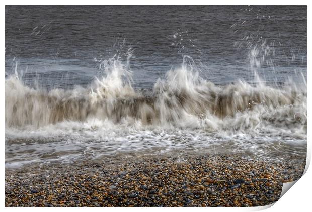 Abstract waves at Cley beach Print by Scott Simpson