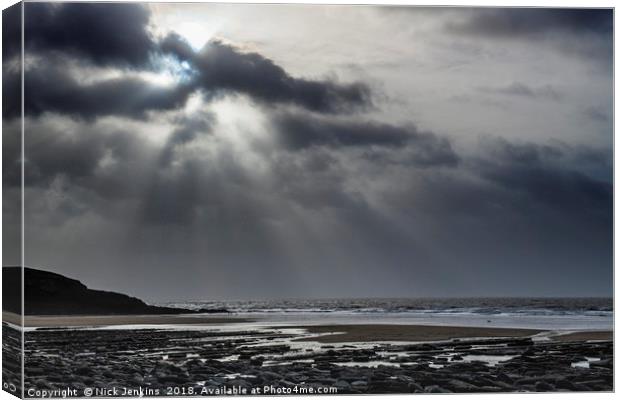 Dunraven Bay Cold Winter Day Canvas Print by Nick Jenkins