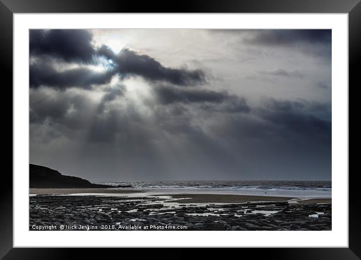 Dunraven Bay Cold Winter Day Framed Mounted Print by Nick Jenkins