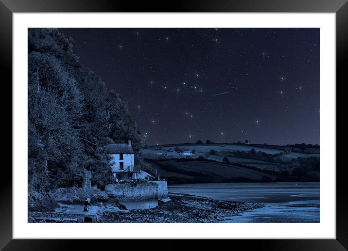 Dylan Thomas Boathouse Starry Night Framed Mounted Print by Steve Purnell