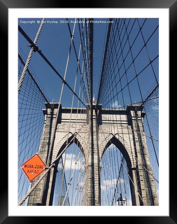 Brooklyn Bridge  Framed Mounted Print by Jon Hyslop