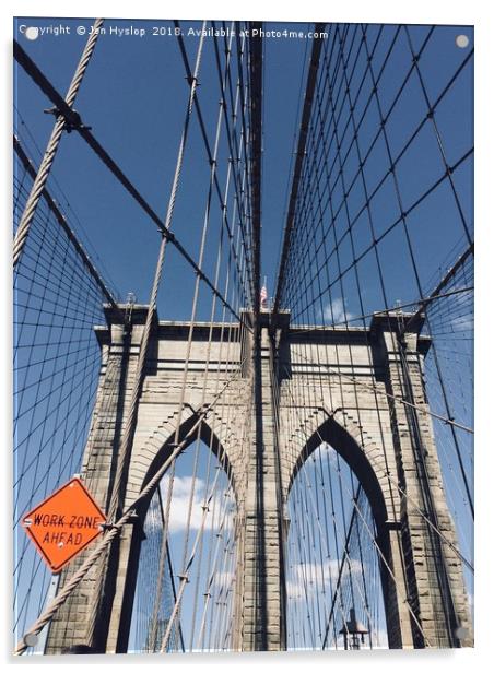 Brooklyn Bridge  Acrylic by Jon Hyslop