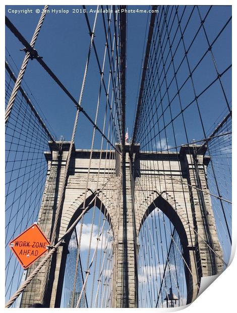 Brooklyn Bridge  Print by Jon Hyslop