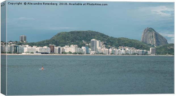 Lonely woman adrift overlooking Copacabana Beach Canvas Print by Alexandre Rotenberg