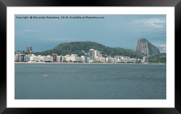 Lonely woman adrift overlooking Copacabana Beach Framed Mounted Print by Alexandre Rotenberg