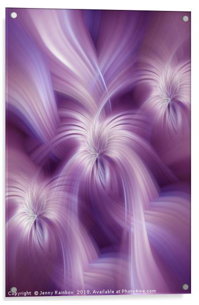 Violet Purple Abstract. Concept Relaxing Mind Acrylic by Jenny Rainbow
