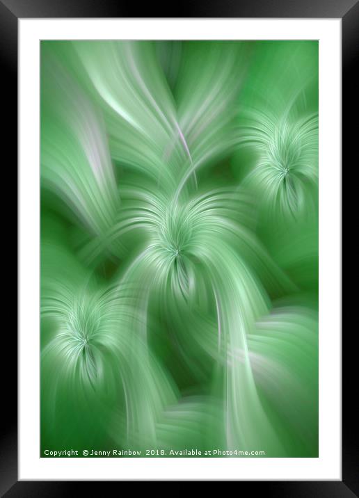 Mint Green colored abstract. Concept Healing Nature Framed Mounted Print by Jenny Rainbow