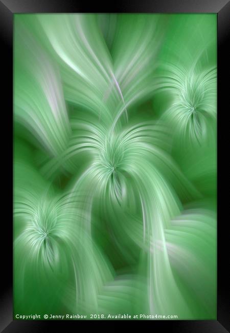 Mint Green colored abstract. Concept Healing Nature Framed Print by Jenny Rainbow